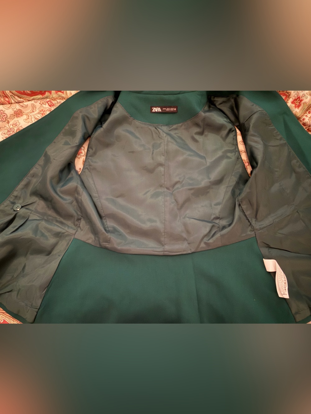Zara Emerald Green Vest Size XL Gold Buttons Workwear Capsule Wardrobe Office - Picture 7 of 8